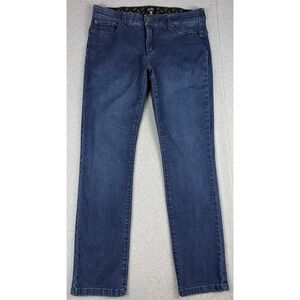 Jones New York Jeans Womens 12 Slim Straight Dark Wash Stretch Denim JNY